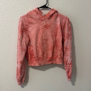 Cotton Citizen Coral Tie-Dye Cropped Hoodie